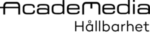 Svart logotyp "Academedia hållbarhet"