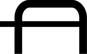 Svart Academedia-symbol "A".